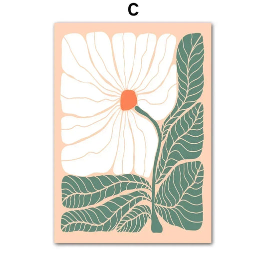 Scandinavian Minimalist Wall Art Colorful Anemone Shapes Abstract HD Canvas Poster Print Home Bedroom Living Room Decoration